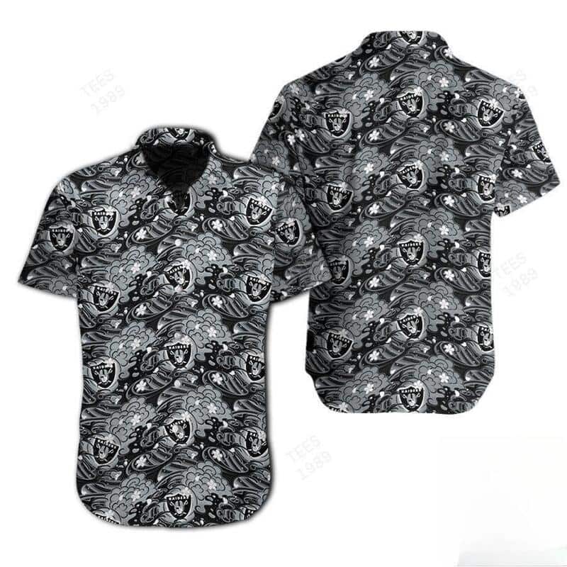 NFL Las Vegas Raiders Hawaiian Shirt Beach Gift For Him NFL Las Vegas Raiders Hawaiian Shirt Beach Gift For Him