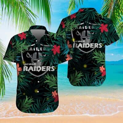 NFL Las Vegas Raiders Hawaiian Shirt Tropical Pattern NFL Las Vegas Raiders Hawaiian Shirt Tropical Pattern