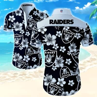 Hibiscus Flower Pattern With Las Vegas Raiders Hawaiian Shirt
