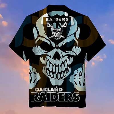 Skull With NFL Las Vegas Raiders Hawaiian Shirt Football Gift For Men