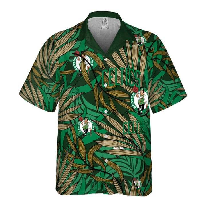 NBA Boston Celtics Hawaiian Shirt Tropical Palm Leaves NBA Boston Celtics Hawaiian Shirt Tropical Palm Leaves