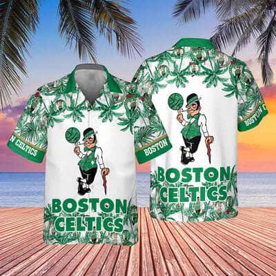 NBA Boston Celtics Hawaiian Shirt Palm Trees Beach Vacation Gift