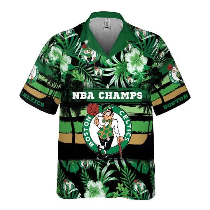 NBA Boston Celtics Hawaiian Shirt Summer Flower Pattern NBA Boston Celtics Hawaiian Shirt Summer Flower Pattern