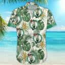 Boston Celtics Hawaiian Shirt Palm Leaves Pattern All Over Print