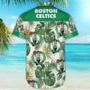Boston Celtics Hawaiian Shirt Palm Leaves Pattern All Over Print