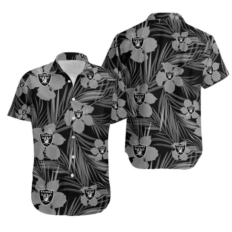 Las Vegas Raiders Hawaiian Shirt Flower Pattern All Over Print Las Vegas Raiders Hawaiian Shirt Flower Pattern All Over Print