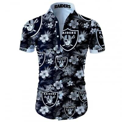 Las Vegas Raiders Hawaiian Shirt Tropical Flower Pattern All Over Print Las Vegas Raiders Hawaiian Shirt Tropical Flower Pattern All Over Print