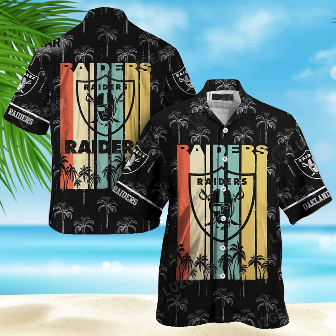 Retro NFL Las Vegas Raiders Hawaiian Shirt Beach Gift For Him