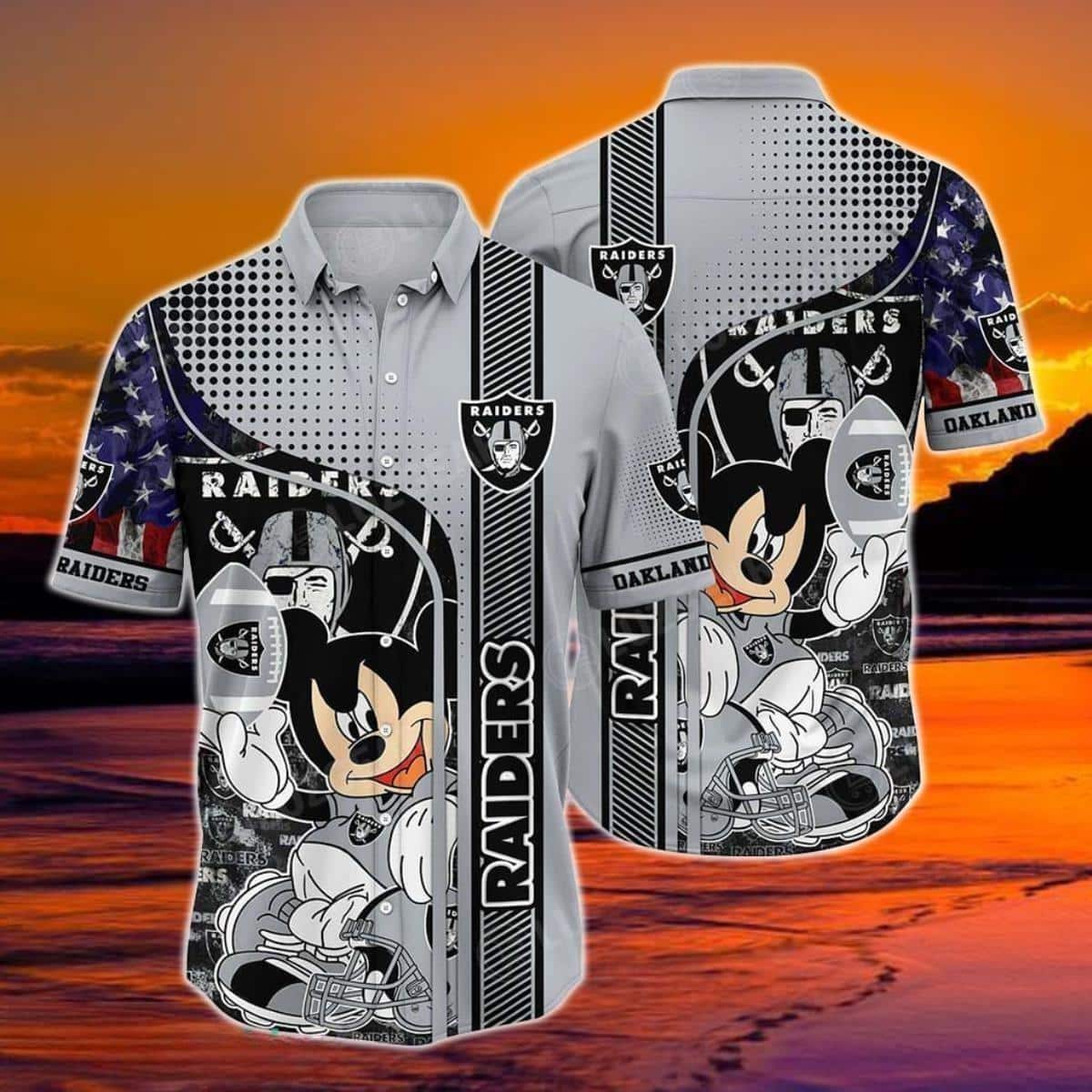 Disney Mickey NFL Las Vegas Raiders Hawaiian Shirt Gift For Football Fans Disney Mickey NFL Las Vegas Raiders Hawaiian Shirt Gift For Football Fans