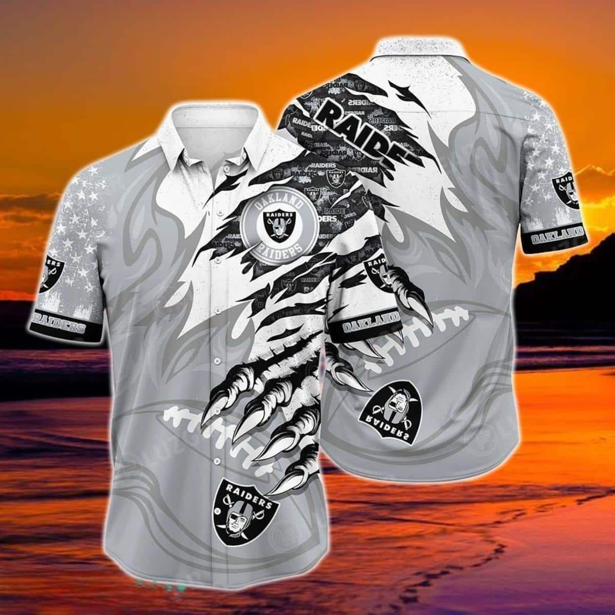 Las Vegas Raiders NFL Hawaiian Shirt Beach Vacation Gift