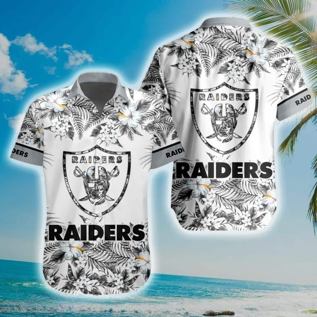 Las Vegas Raiders NFL Hawaiian Shirt Tropical Flower Pattern Best Beach Gift