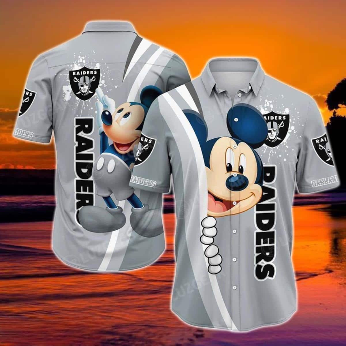Mickey Mouse Disney Las Vegas Raiders NFL Hawaiian Shirt Mickey Mouse Disney Las Vegas Raiders NFL Hawaiian Shirt