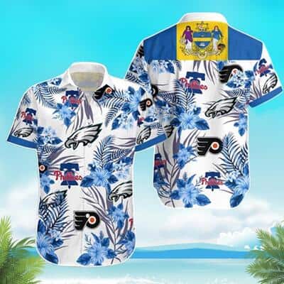 Philadelphia Eagles Hawaiian Shirt Tropical Flower Pattern Gift For Football Fans Philadelphia Eagles Hawaiian Shirt Tropical Flower Pattern Gift For Football Fans