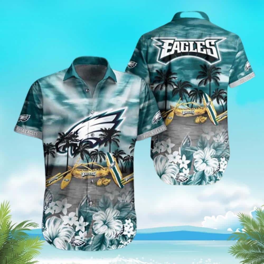 NFL Philadelphia Eagles Hawaiian Shirt Tropical Pattern Beach Lovers Gift NFL Philadelphia Eagles Hawaiian Shirt Tropical Pattern Beach Lovers Gift