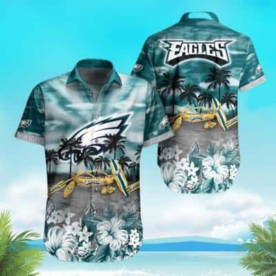 NFL Philadelphia Eagles Hawaiian Shirt Tropical Pattern Beach Lovers Gift NFL Philadelphia Eagles Hawaiian Shirt Tropical Pattern Beach Lovers Gift