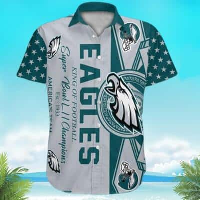 NFL Philadelphia Eagles King Of Football Hawaiian Shirt NFL Philadelphia Eagles King Of Football Hawaiian Shirt