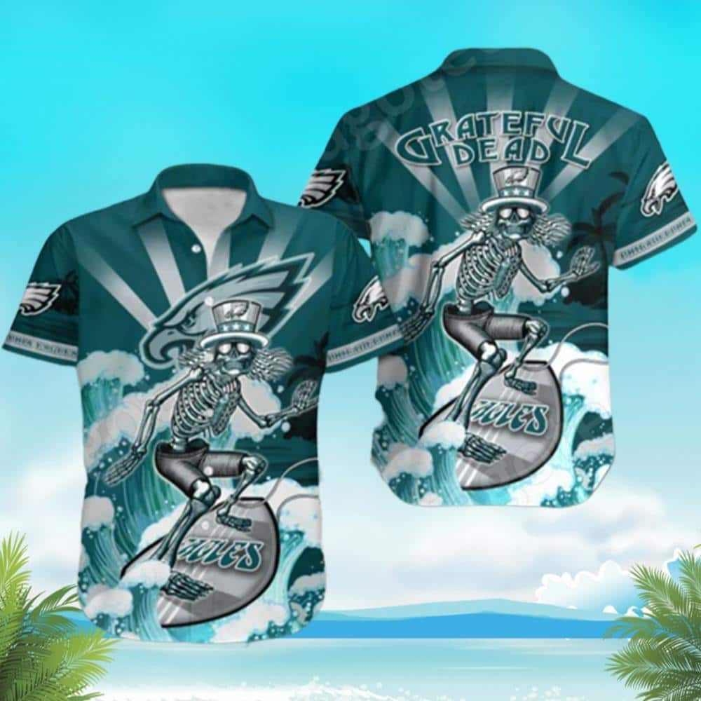 NFL Philadelphia Eagles Hawaiian Shirt Grateful Dead Beach Lovers Gift