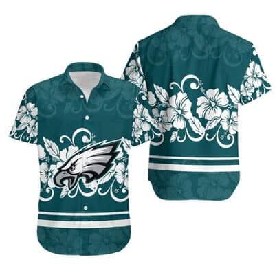 Hibiscus Flowers Pattern NFL Philadelphia Eagles Hawaiian Shirt For Football Fans Hibiscus Flowers Pattern NFL Philadelphia Eagles Hawaiian Shirt For Football Fans