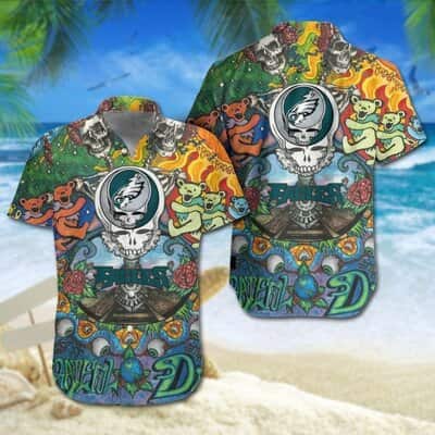 Grateful Dead NFL Philadelphia Eagles Hawaiian Shirt For Football Fans Grateful Dead NFL Philadelphia Eagles Hawaiian Shirt For Football Fans