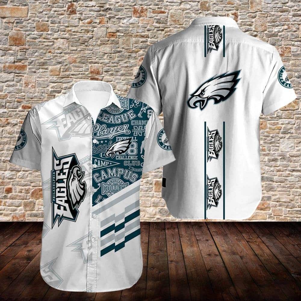 White Aloha NFL Philadelphia Eagles Hawaiian Shirt Gift For Football Fans White Aloha NFL Philadelphia Eagles Hawaiian Shirt Gift For Football Fans