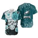 Rose Skull NFL Philadelphia Eagles Hawaiian Shirt For Football Fans