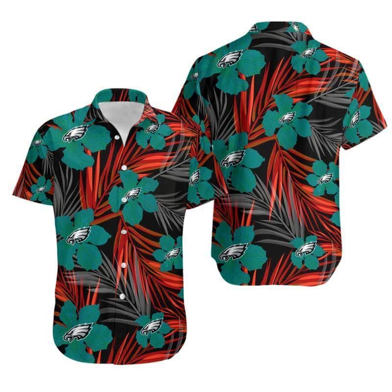NFL Philadelphia Eagles Hawaiian Shirt Tropical Flower Best Beach Gift NFL Philadelphia Eagles Hawaiian Shirt Tropical Flower Best Beach Gift