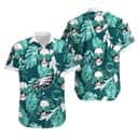 NFL Philadelphia Eagles Hawaiian Shirt Palm Leaves And Skulls NFL Philadelphia Eagles Hawaiian Shirt Palm Leaves And Skulls