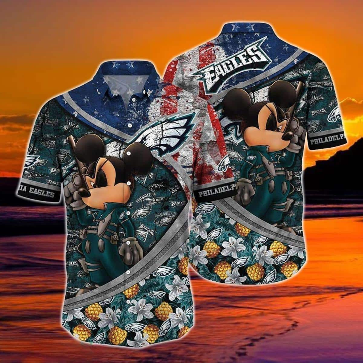 Cool Disney Mickey Mouse Philadelphia Eagles NFL Hawaiian Shirt