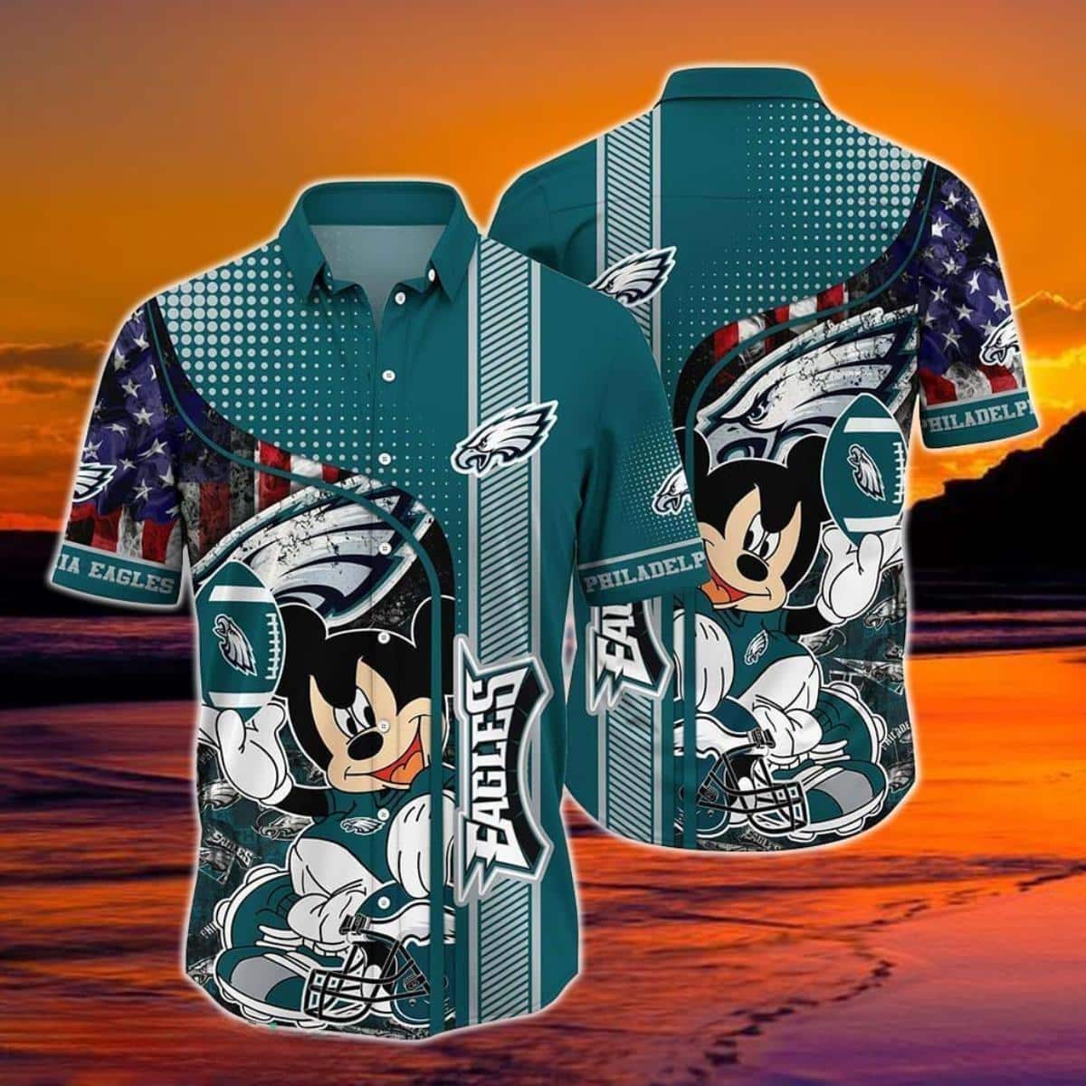 Mickey Mouse Philadelphia Eagles NFL Hawaiian Shirt Gift For Beach Trip Mickey Mouse Philadelphia Eagles NFL Hawaiian Shirt Gift For Beach Trip