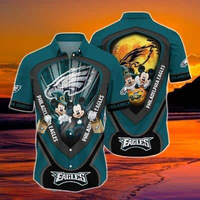 Mickey Halloween Night Philadelphia Eagles NFL Hawaiian Shirt Mickey Halloween Night Philadelphia Eagles NFL Hawaiian Shirt