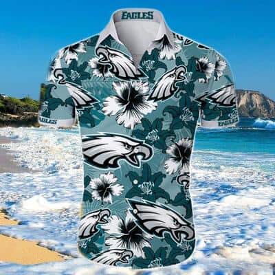 NFL Philadelphia Eagles Hawaiian Shirt Hibiscus Pattern Trendy Summer Gift NFL Philadelphia Eagles Hawaiian Shirt Hibiscus Pattern Trendy Summer Gift