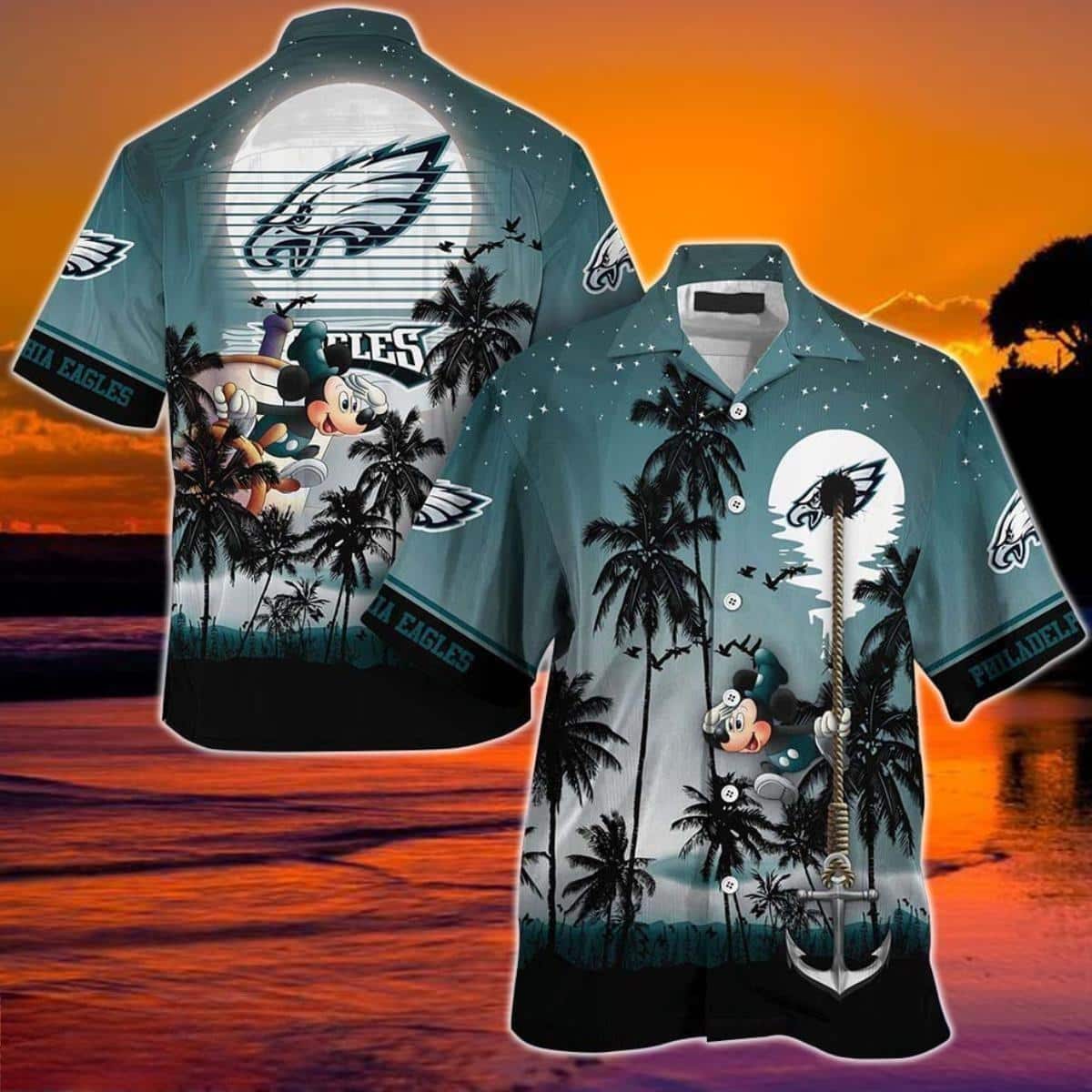Mickey Mouse Disney NFL Philadelphia Eagles Hawaiian Shirt Summer Gift For Men Mickey Mouse Disney NFL Philadelphia Eagles Hawaiian Shirt Summer Gift For Men