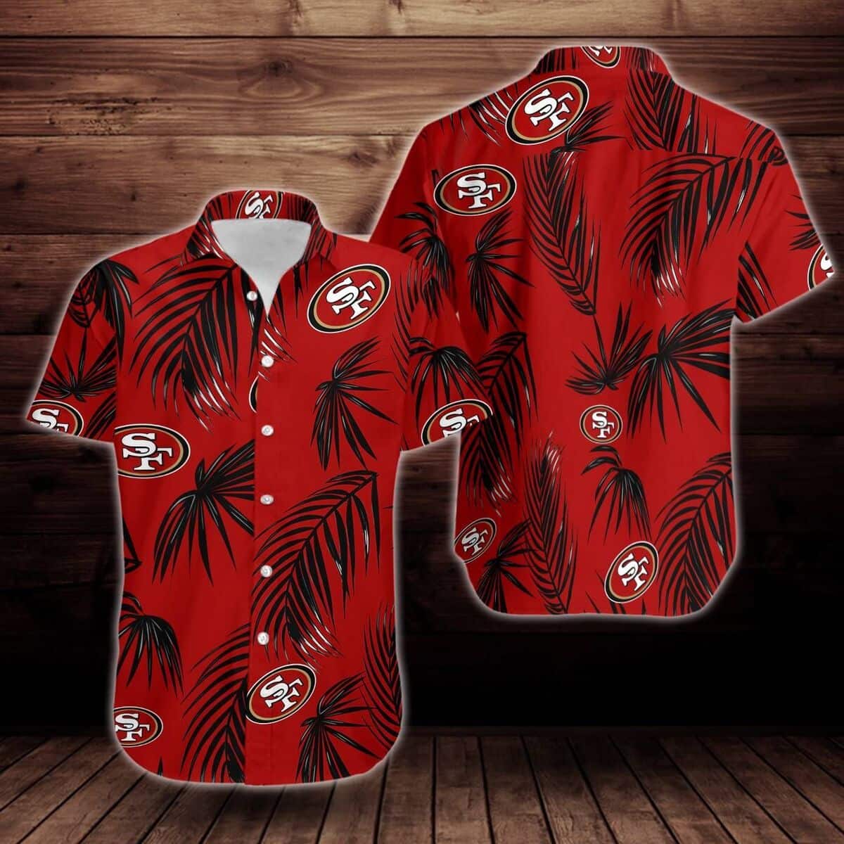NFL San Francisco 49ers Hawaiian Shirt Palm Leaves Pattern Summer Beach Gift NFL San Francisco 49ers Hawaiian Shirt Palm Leaves Pattern Summer Beach Gift