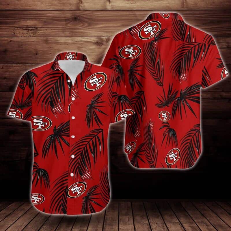 NFL San Francisco 49ers Hawaiian Shirt Palm Leaves Pattern Summer Beach Gift NFL San Francisco 49ers Hawaiian Shirt Palm Leaves Pattern Summer Beach Gift