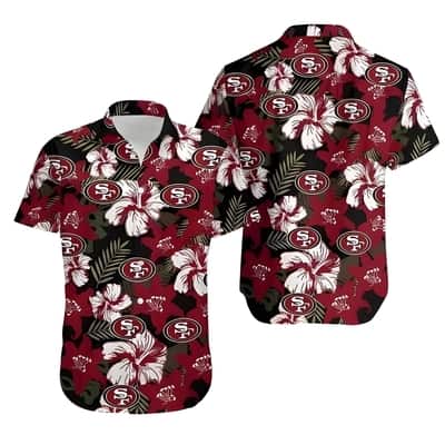 NFL San Francisco 49ers Hawaiian Shirt Hibiscus Flower Pattern Best Beach Gift NFL San Francisco 49ers Hawaiian Shirt Hibiscus Flower Pattern Best Beach Gift