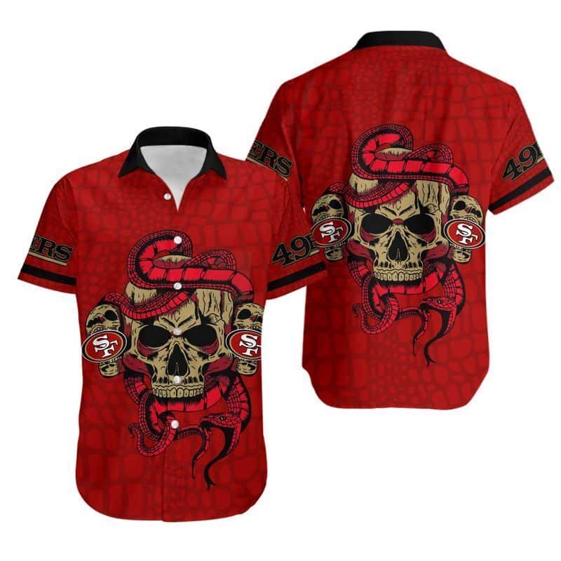 NFL San Francisco 49ers Hawaiian Shirt Snake And Skull NFL San Francisco 49ers Hawaiian Shirt Snake And Skull