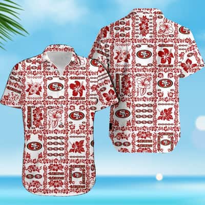 NFL San Francisco 49ers Hawaiian Shirt Hibiscus Flower Pattern Summer Vacation Gift NFL San Francisco 49ers Hawaiian Shirt Hibiscus Flower Pattern Summer Vacation Gift