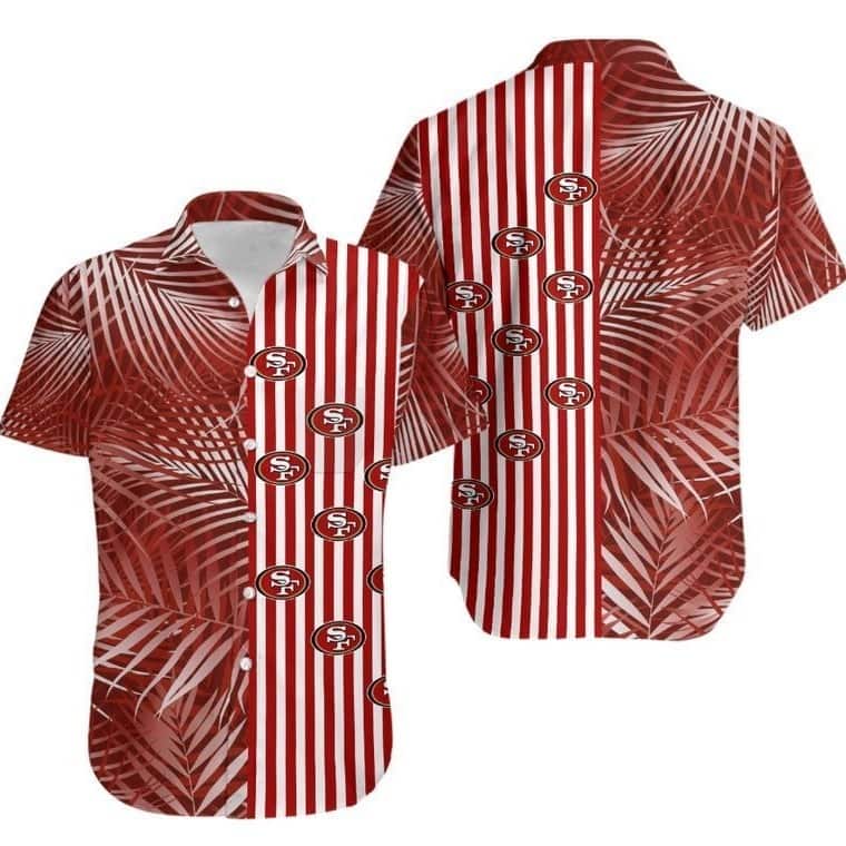 NFL San Francisco 49ers Hawaiian Shirt Palm Leaves Pattern