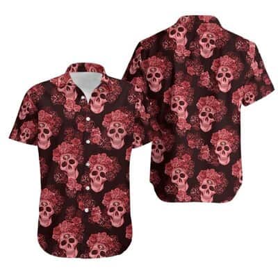 NFL San Francisco 49ers Hawaiian Shirt Mystery Skull And Flower NFL San Francisco 49ers Hawaiian Shirt Mystery Skull And Flower
