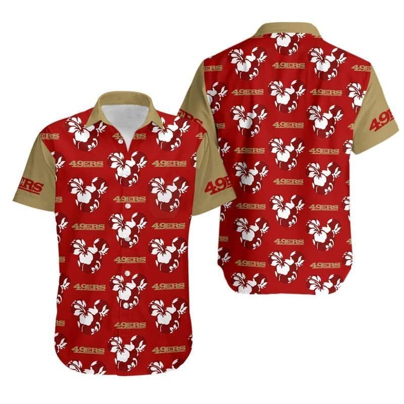 NFL San Francisco 49ers Hawaiian Shirt Mickey Mouse Flower