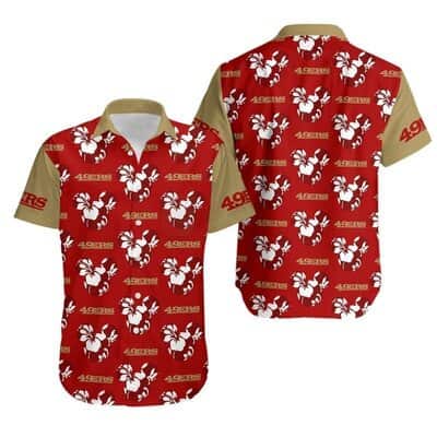 NFL San Francisco 49ers Hawaiian Shirt Mickey Mouse Flower NFL San Francisco 49ers Hawaiian Shirt Mickey Mouse Flower