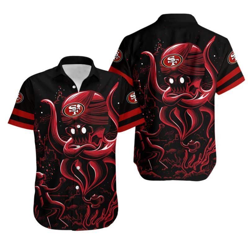 NFL San Francisco 49ers Hawaiian Shirt Octopus Gift For Beach Lovers NFL San Francisco 49ers Hawaiian Shirt Octopus Gift For Beach Lovers