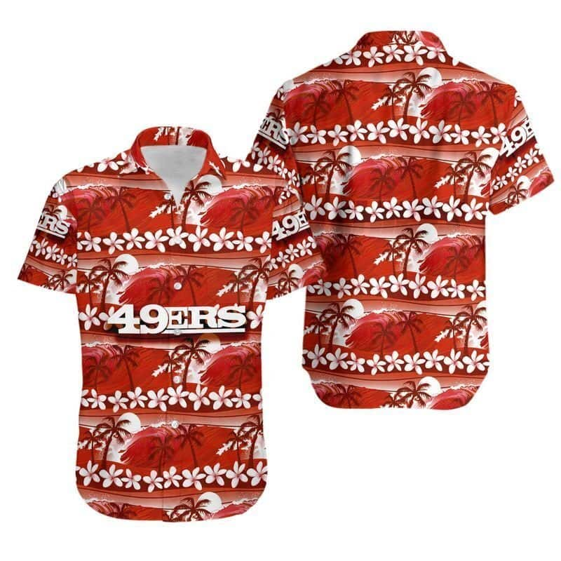 NFL San Francisco 49ers Hawaiian Shirt Coconut Trees And Flowers