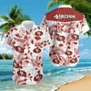 NFL San Francisco 49ers Hawaiian Shirt Tropical Flower Pattern Beach Gift For Dad NFL San Francisco 49ers Hawaiian Shirt Tropical Flower Pattern Beach Gift For Dad