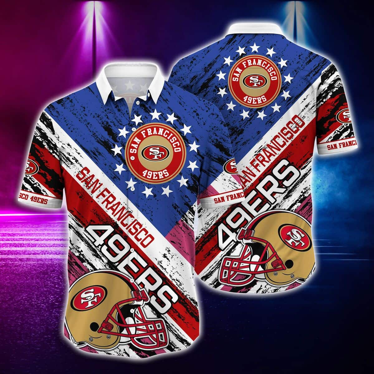 Rugby Helmet NFL San Francisco 49ers Hawaiian Shirt For Football Fans