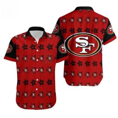 San Francisco 49ers NFL Hawaiian Shirt Turtle And Flower Pattern San Francisco 49ers NFL Hawaiian Shirt Turtle And Flower Pattern
