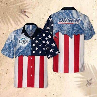 Busch Light Hawaiian Shirt American Flag Beach Gift For Beer Drinkers Busch Light Hawaiian Shirt American Flag Beach Gift For Beer Drinkers