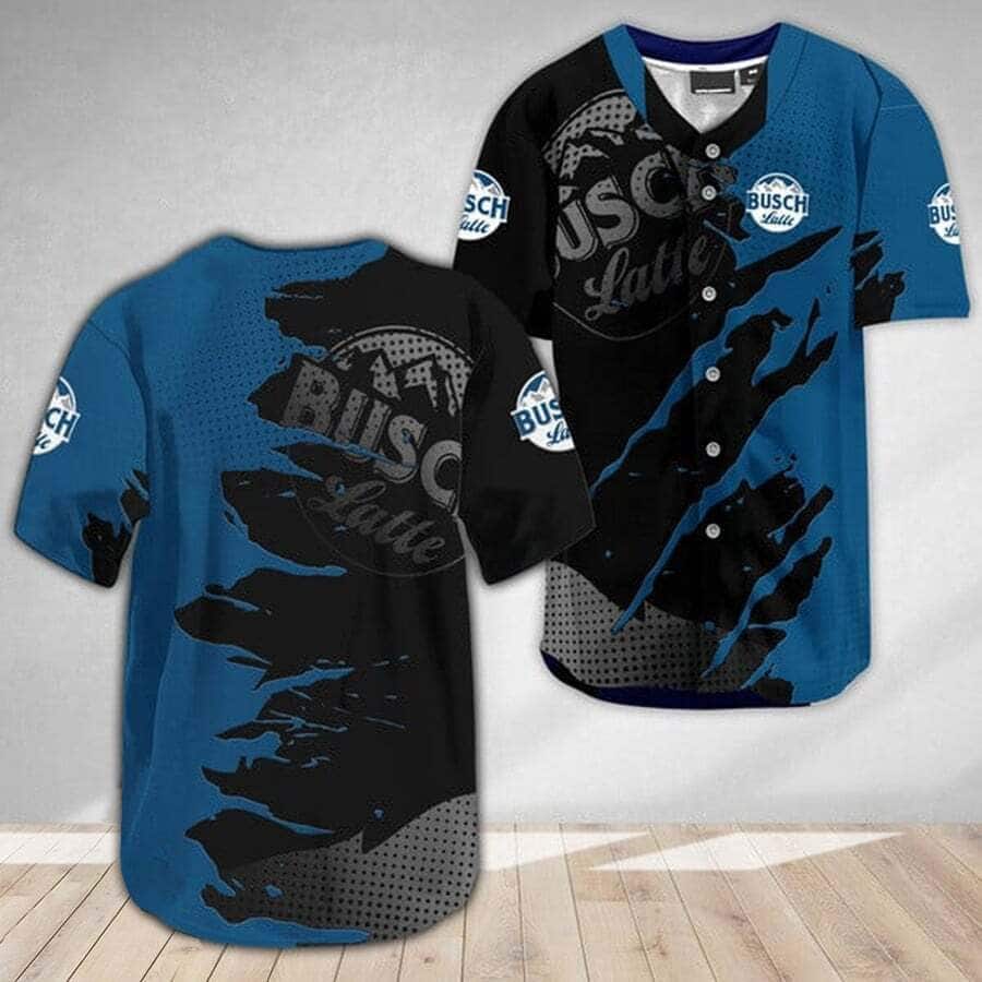 Busch Latte Baseball Jersey Metal Crack Pattern Beer Lovers Gift Busch Latte Baseball Jersey Metal Crack Pattern Beer Lovers Gift