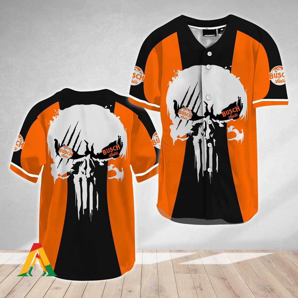 Ghost Head White Skull Busch Latte Beer Baseball Jersey Ghost Head White Skull Busch Latte Beer Baseball Jersey