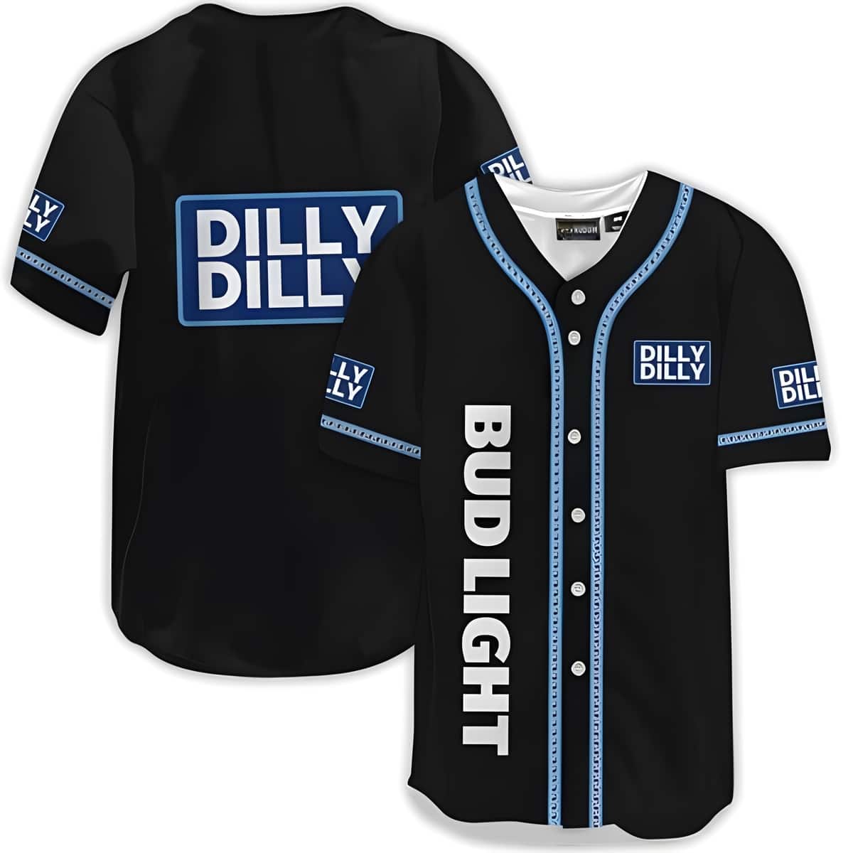 Black Dilly Dilly Bud Light Baseball Jersey Beer Lovers Gift Black Dilly Dilly Bud Light Baseball Jersey Beer Lovers Gift